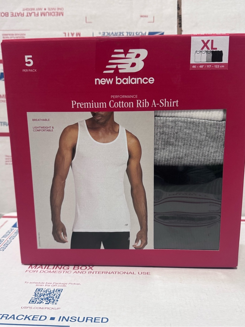 New Balance White Men’s Cotton Rib Tank Top - XL